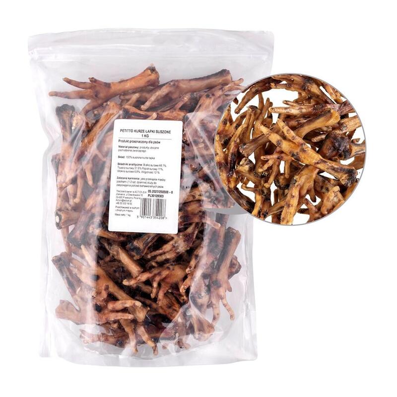 Petitto Dried Chicken Feet - Premio Para Perros - 1kg