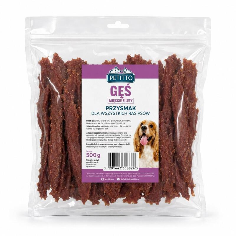 Petitto - Miekkie Filety Z Gesi-  Para Perro 500g