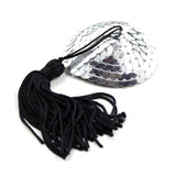 Pezoneras Autoadhesivas Forma De Corazón Con Lentejuelas Negro/Plata