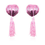 Pezoneras Autoadhesivas Forma De Corazón Con Lentejuelas Rosa