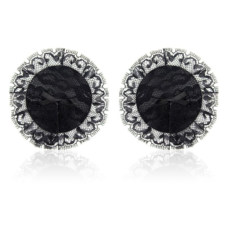 Pezoneras Con Encaje Negro