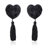 Pezoneras Con Encaje Y Patrón Floral Negro