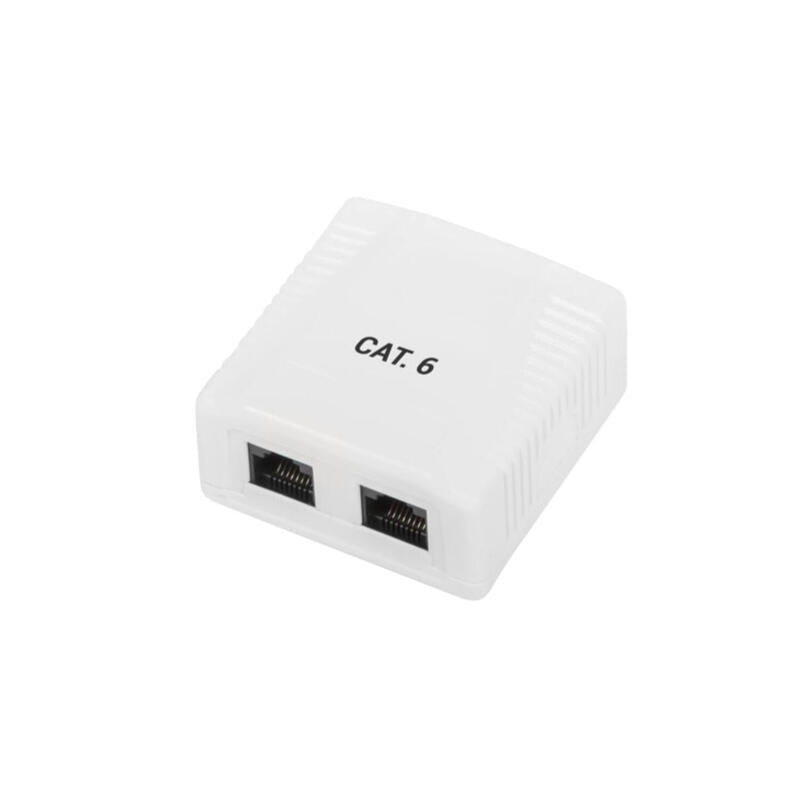 Phasak Caja De Superficie 2xrj45 Utp  Cat.6  Dual Ent. Inf. Blanca