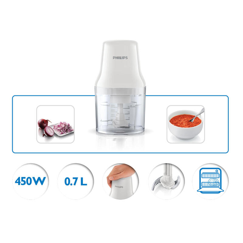 Philips Daily Collection Hr1393 Picadora 0.7 Litros 450 W Blanco