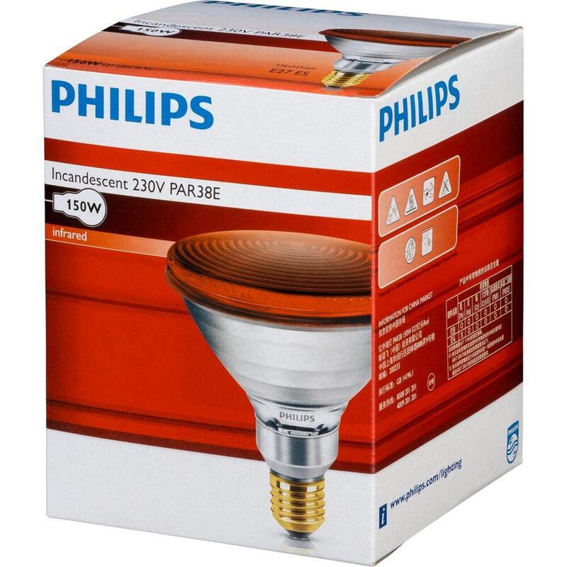 Philips Infrared Lamp Par38 Ir 150w E27 230v Red