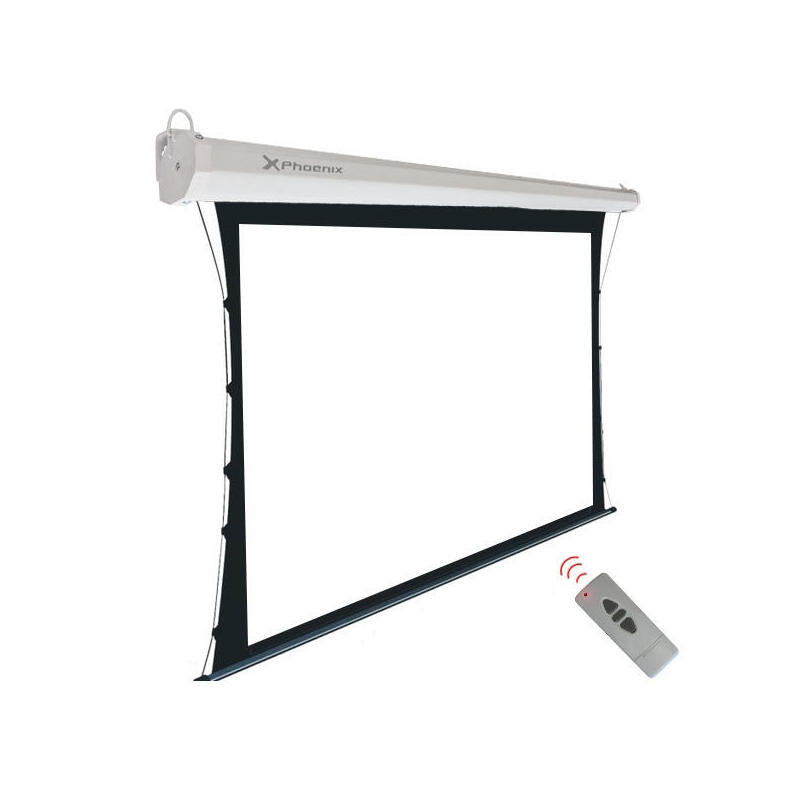 Phoenix Pantalla Electrica Videoproyector Pared Y Techo Tensionada 112" Ratio 1:1 / 16.9 / 4:3 2m X 2 M Posicion Ajustable Ultra Silenciosa Elimina Arrugas Carcasa Blanca / Tela Super Resistente
