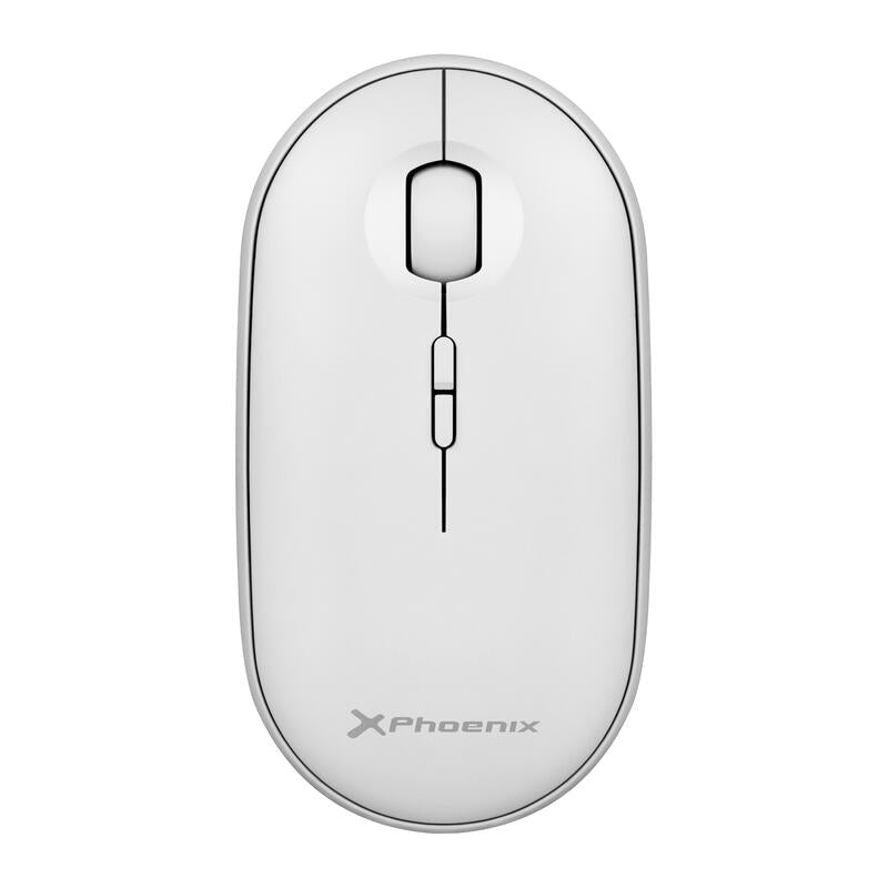 Phoenix Rebble Ratón Inalámbrico Bluetooth O 2.4 Ghz Con Receptor Usb Clic Silencioso Para Porttil Notebook Pc Chomebook Mac Color Blanco