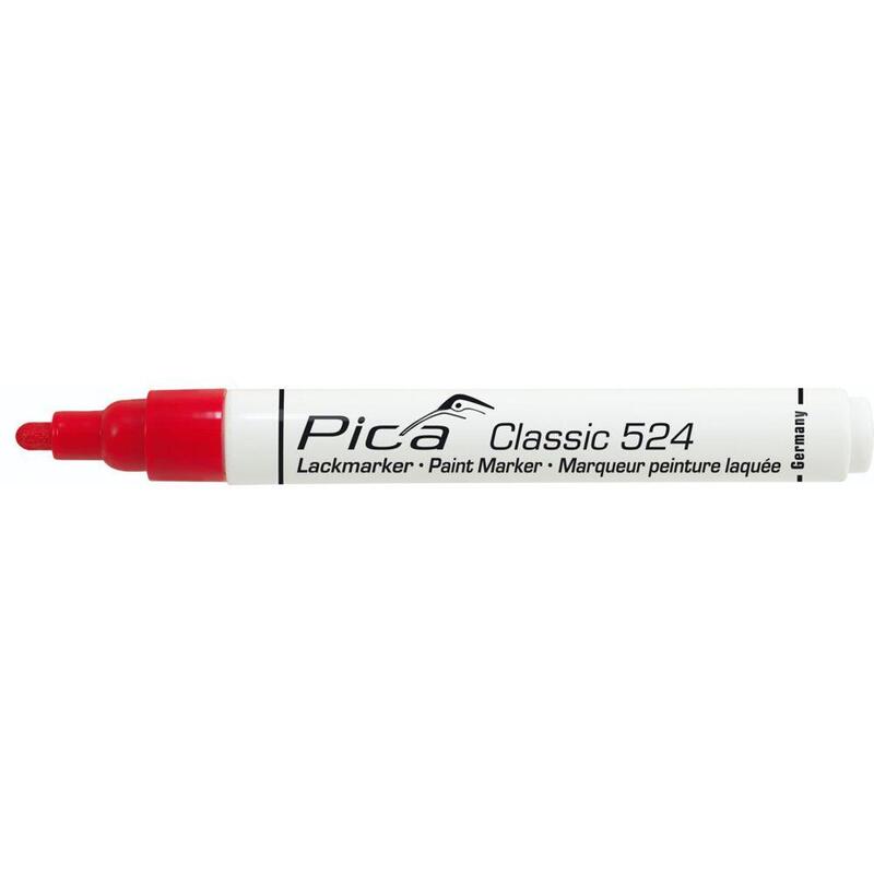Pica Classic Industrial Paint Marker, 2-4mm Bullet Tip, Red
