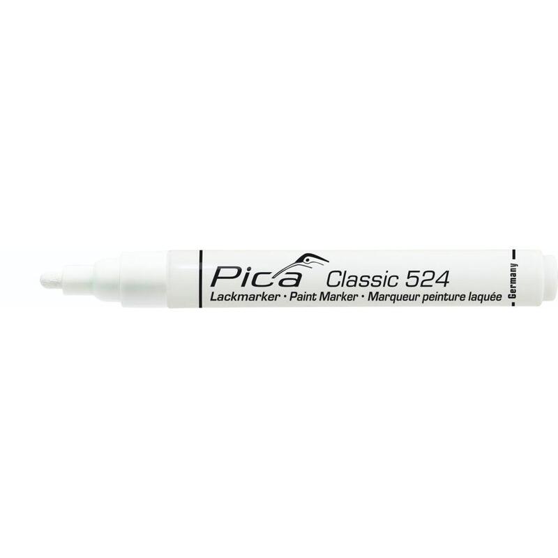 Pica Classic Industrial Paint Marker, 2-4mm Bullet Tip, White