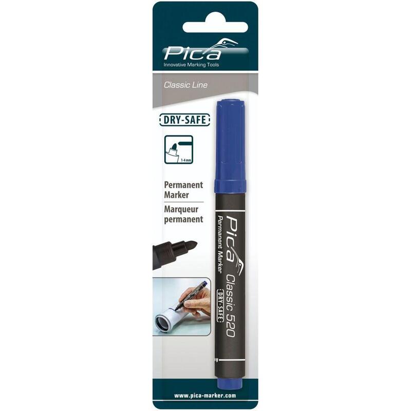 Pica Permanent Marker 1-4mm, Round Tip Blue Retail Packaging
