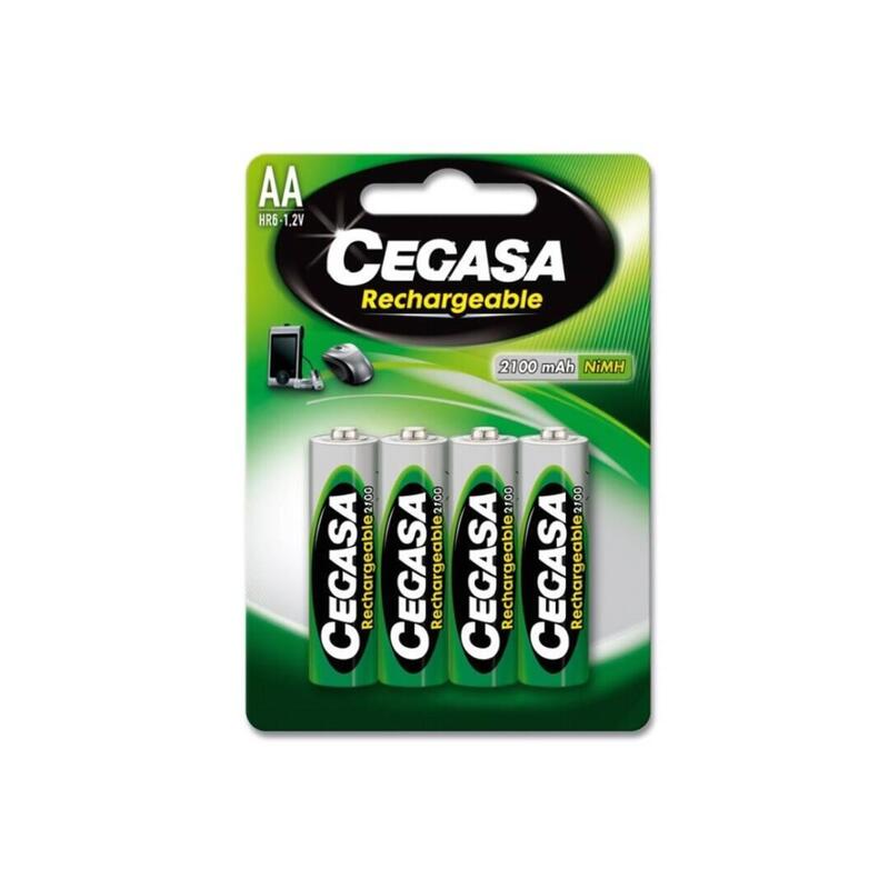 Pila Recargable Cegasa Hr6 2100mah 1.2v Aa Pack 4    (Ecotasas Incluidas)