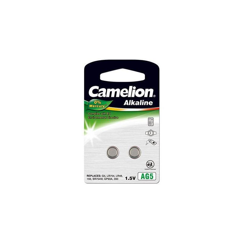 Pilas De Botón Alcalino Camelion 1.5v Lr754 Lr48 393, Paquete De 2, "Sin Mercurio"