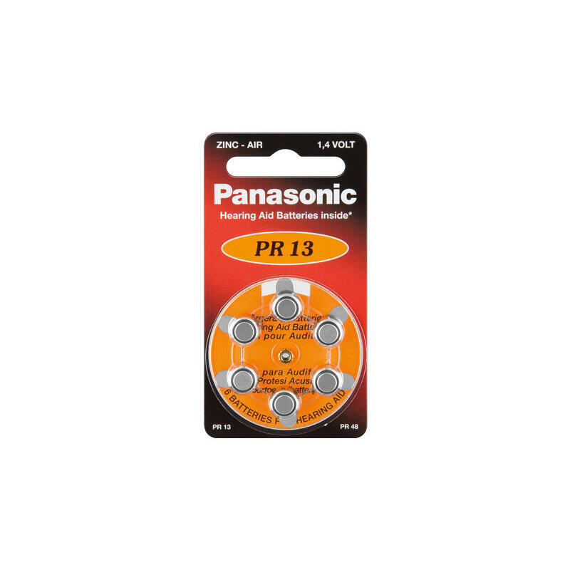 Pilas Panasonic Pr 13 Zinc Air 6 Uds. Para Audifonos Pr-13/6lb