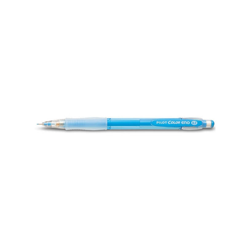 Pilot Portaminas Color Eno H-197 - Trazo 0.7mm - Grip De Goma - Goma De Borrar - Mina Color Azul Claro