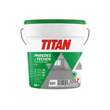 Pintura Acrílica Para Decoración De Paredes Y Techos T-3 Blanco.Mate 15l Titan 123000315
