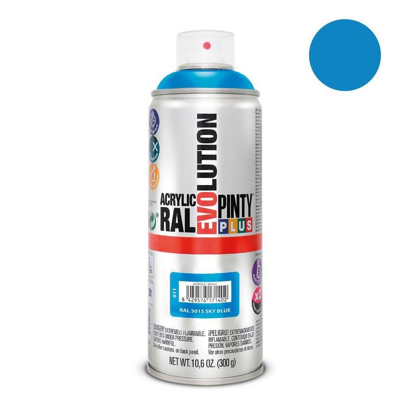Pintura Acrílica Spray Evolution 520 Cc Ral 5015 Sky Blue 300 G