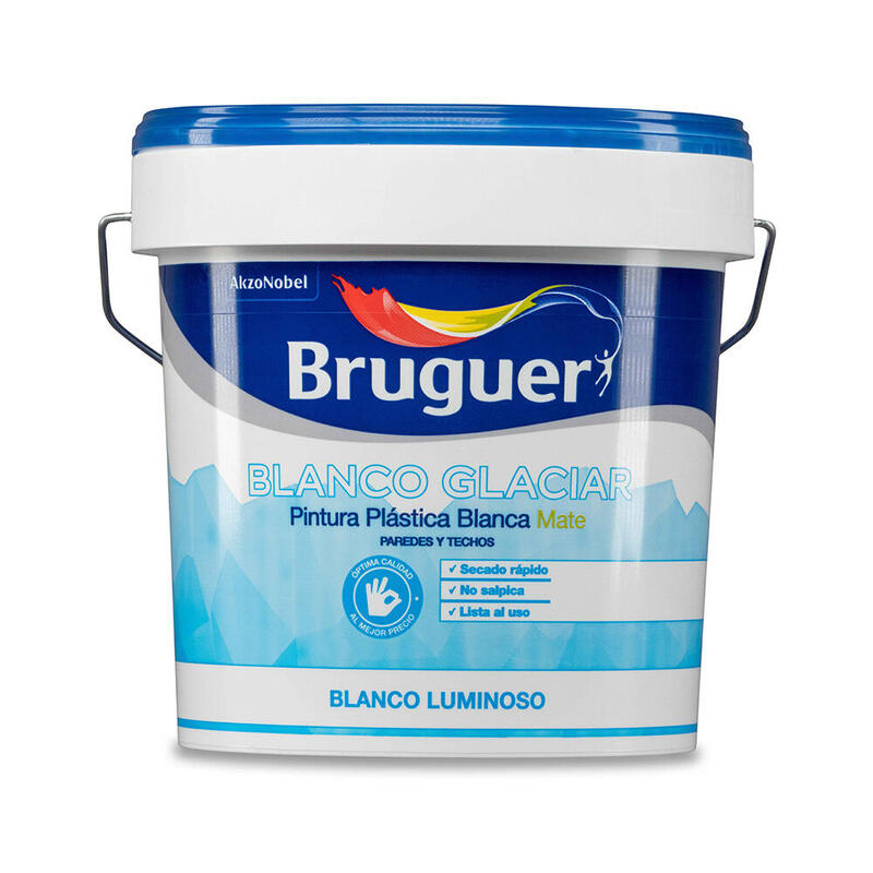 Pintura Plástica Interior Blanco Glaciar Mate 4l 5208049 Bruguer