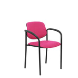 Piqueras Y Crespo Nowy Styl Silla Fija Styl Similpiel Rosa Chasis Negro Con Brazos