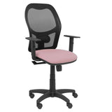 Piqueras Y Crespo Silla Alocen Malla Negra Asiento Bali Rosa Brazos Regulable