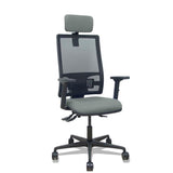 Piqueras Y Crespo Silla Bormate Asincro Malla Negra Asiento Bali Gris Brazos 2d Ruedas 65mm Cabecero Regulable