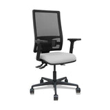 Piqueras Y Crespo Silla Bormate Asincro Malla Negra Asiento Bali Gris Claro Brazos 2d Ruedas 65mm