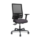 Piqueras Y Crespo Silla Bormate Asincro Malla Negra Asiento Bali Gris Oscuro Brazos 2d Ruedas 65mm