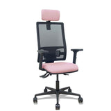 Piqueras Y Crespo Silla Bormate Asincro Malla Negra Asiento Bali Rosa Brazos 2d Ruedas 65mm Cabecero Regulable