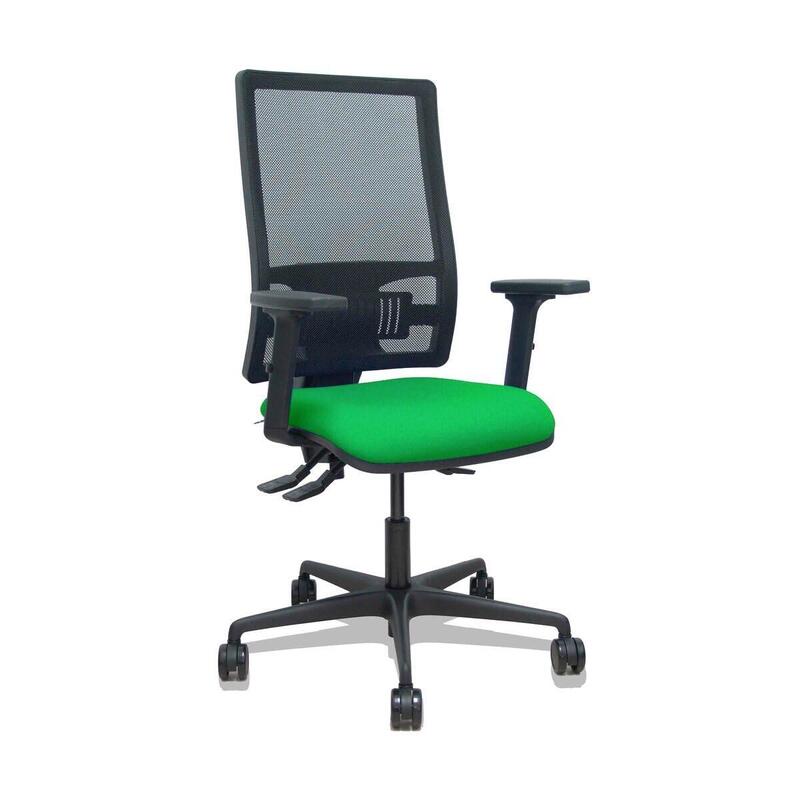 Piqueras Y Crespo Silla Bormate Asincro Malla Negra Asiento Bali Verde Brazos 2d Ruedas 65mm