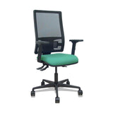 Piqueras Y Crespo Silla Bormate Asincro Malla Negra Asiento Bali Verde Esmeralda Brazos 2d Ruedas 65mm