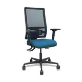 Piqueras Y Crespo Silla Bormate Asincro Malla Negra Asiento Bali Verde Petroleo Brazos 2d Ruedas 65mm