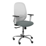 Piqueras Y Crespo Silla Cilanco Blanca Malla Blanca Asiento Bali Gris Brazo Regulable Base Cromada Ruedas De Parque
