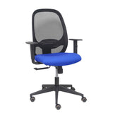 Piqueras Y Crespo Silla Cilanco Negra Malla Negra Asiento Bali Azul Brazo Regulable