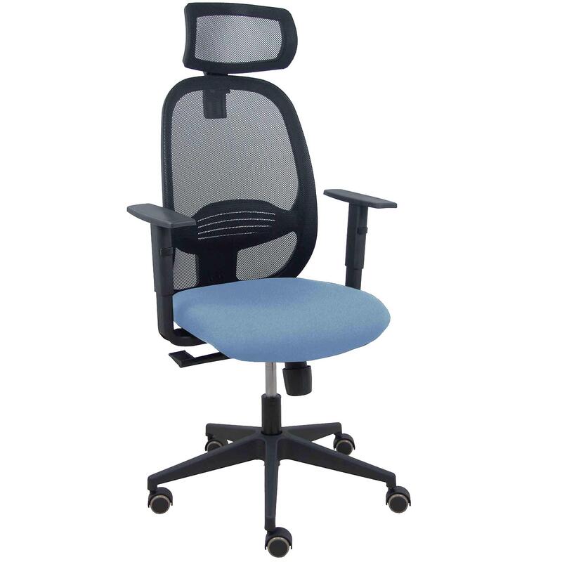 Piqueras Y Crespo Silla Cilanco Negra Malla Negra Asiento Bali Azul Cielo Brazo Regulable Cabecero Regulable