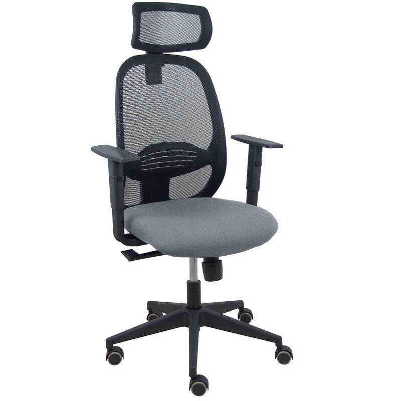 Piqueras Y Crespo Silla Cilanco Negra Malla Negra Asiento Bali Gris Brazo Regulable Cabecero Regulable