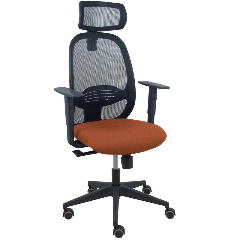 Piqueras Y Crespo Silla Cilanco Negra Malla Negra Asiento Bali Marron Brazo Regulable Cabecero Regulable