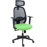 Piqueras Y Crespo Silla Cilanco Negra Malla Negra Asiento Bali Pistacho Brazo Regulable Cabecero Regulable