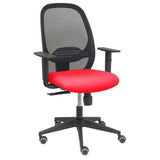 Piqueras Y Crespo Silla Cilanco Negra Malla Negra Asiento Bali Rojo Brazo Regulable