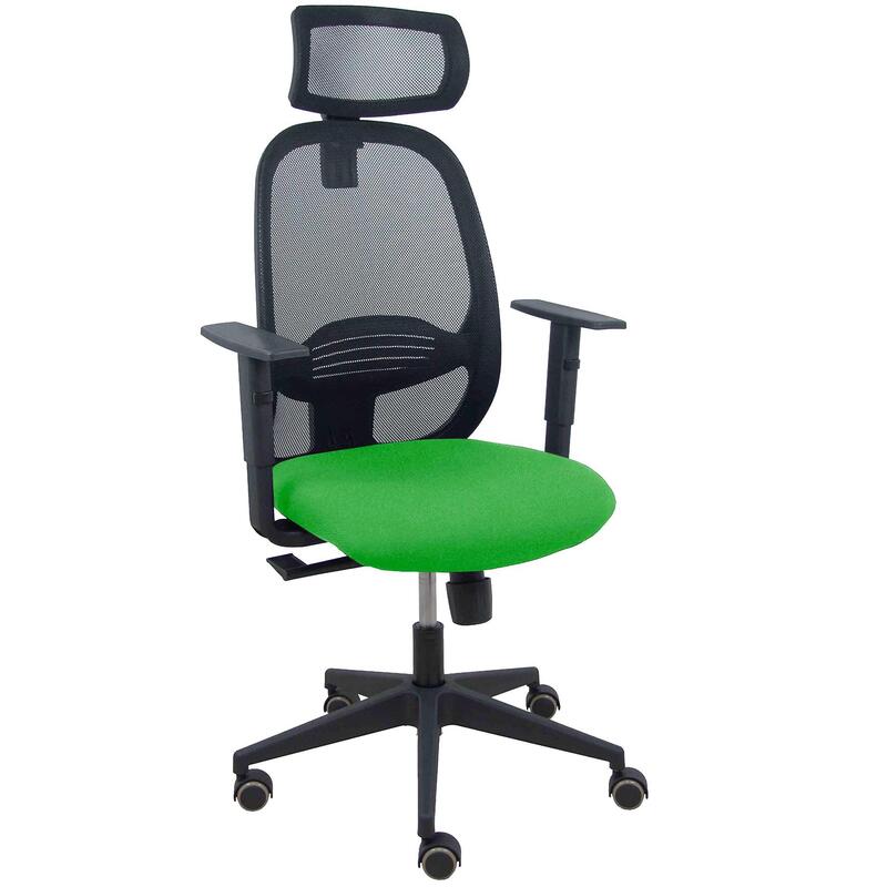 Piqueras Y Crespo Silla Cilanco Negra Malla Negra Asiento Bali Verde Brazo Regulable Cabecero Regulable