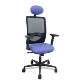 Piqueras Y Crespo Silla Zulema Sincro Malla Negra Asiento Bali Azul Claro Brazos 2d Ruedas 65mm Cabecero