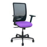 Piqueras Y Crespo Silla Zulema Sincro Malla Negra Asiento Bali Lila Brazos 2d Ruedas 65mm