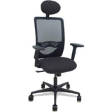 Piqueras Y Crespo Silla Zulema Sincro Malla Negra Asiento Bali Negro Brazos 2d Ruedas 65 Cabecero