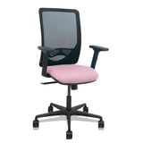 Piqueras Y Crespo Silla Zulema Sincro Malla Negra Asiento Bali Rosa Brazos 2d Ruedas 65mm