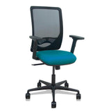 Piqueras Y Crespo Silla Zulema Sincro Malla Negra Asiento Bali Verde Petroleo Brazos 2d Ruedas 65mm