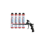 Fischer Pistola De Espuma Metálica Pupm 4 Black, Paquete De Oferta Especial, Pistola Pulverizadora Negra, Incl. 4x Pistola De Espuma Pup S 750 B2 530974