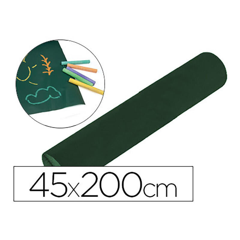 Pizarra Liderpapel Rollo Adhesivo 45x200cm Para Tiza Colores Surtidos