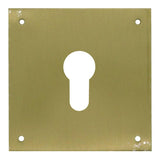 Placa Bocallave, Pera, Modelo Plp13, De Latón Con Acabado Latón Satinado, 80 X 80 Mm