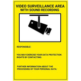 Placa / Cartel De Zona Videovigilada Con Grabación De Sonido Inglés Pvc Para Interior/Exterior. Homologado Según Normativa Vigente