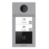 Placa De Calle Videoportero Cámara 2mp 2 Botones (2 Apartamentos) Tarjeta Mf Superficie Ik08 Aluminio Hikvision