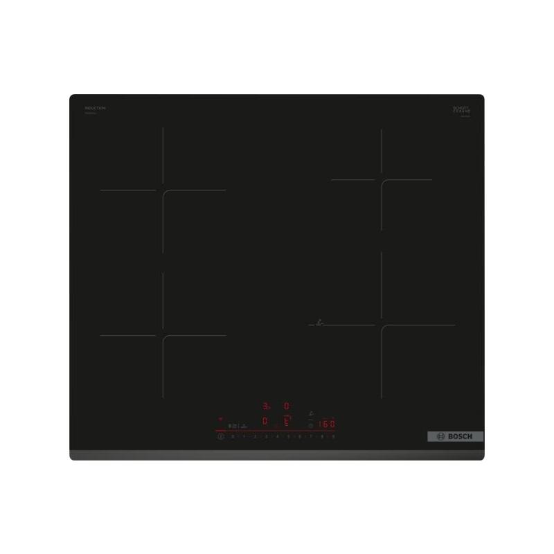 Placa De Inducción Bosch Pie63khc1z, Número De Quemadoras Zonas De Cocción 4, Sin Marco, Ancho 60 Cm, Negro