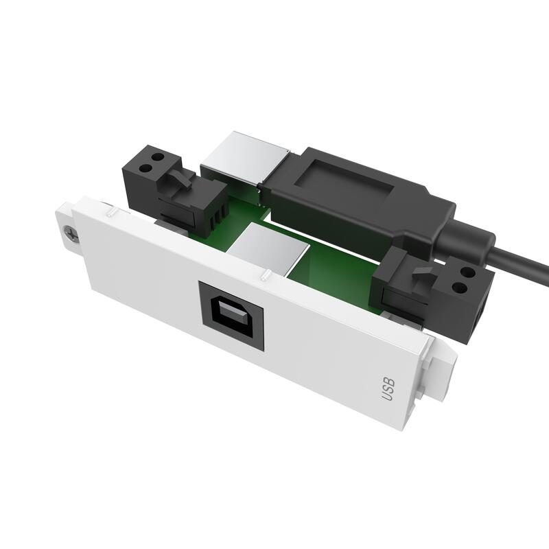 Placa Frontal Audiovisual Modular De La Gama Techconnect De Vision Garantía Durante Toda La Vida Útil Del Producto Usb B (En La Parte Delantera) A Módulo A Toma Tipo «A» En La Parte Trasera Y Toma Tipo «B» Cuadrada En La Parte Delantera Usb